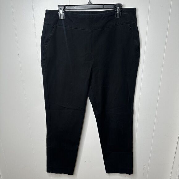 Soft Surroundings Women’s Size L Ankle Pants Straight Leg Black Stretch Pull On - Picture 1 of 7